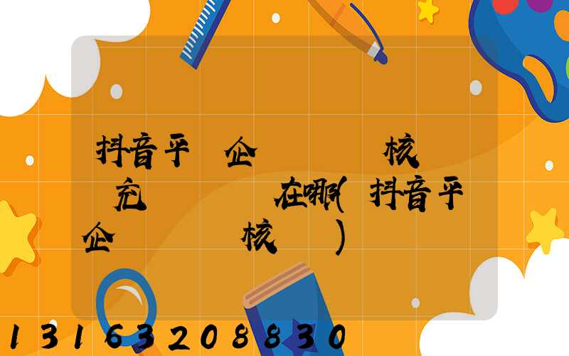 抖音平臺企業認證審核標準補充對應資質在哪(抖音平臺企業認證審核標準)