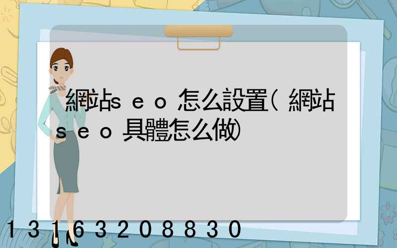 網站seo怎么設置(網站seo具體怎么做)