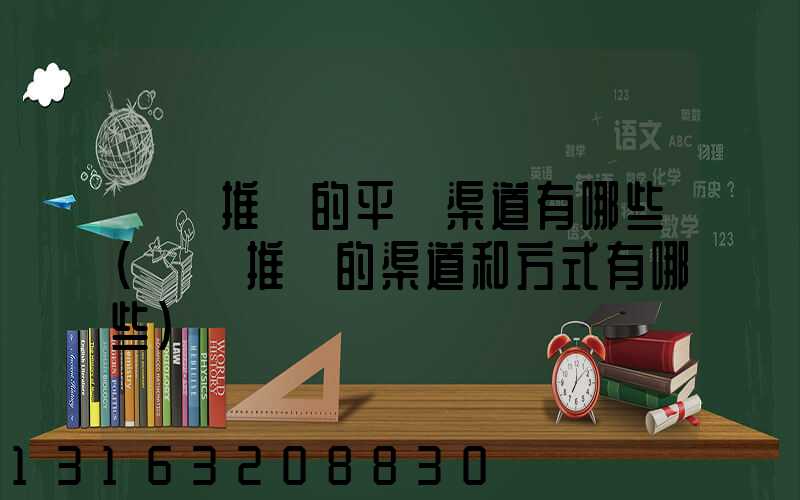 網絡推廣的平臺渠道有哪些(網絡推廣的渠道和方式有哪些)